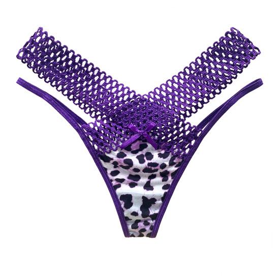 Women Sexy Low Waist Hollow Thong Postpartum Mesh Ultra Thin Underwear Seamless V-Shape G-String Panties