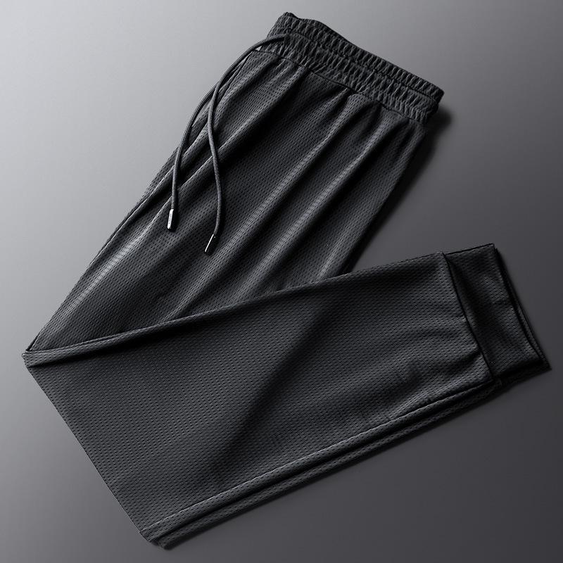 Мужские летние сетчатые дышащие эластичные спортивные брюки Ice Silk