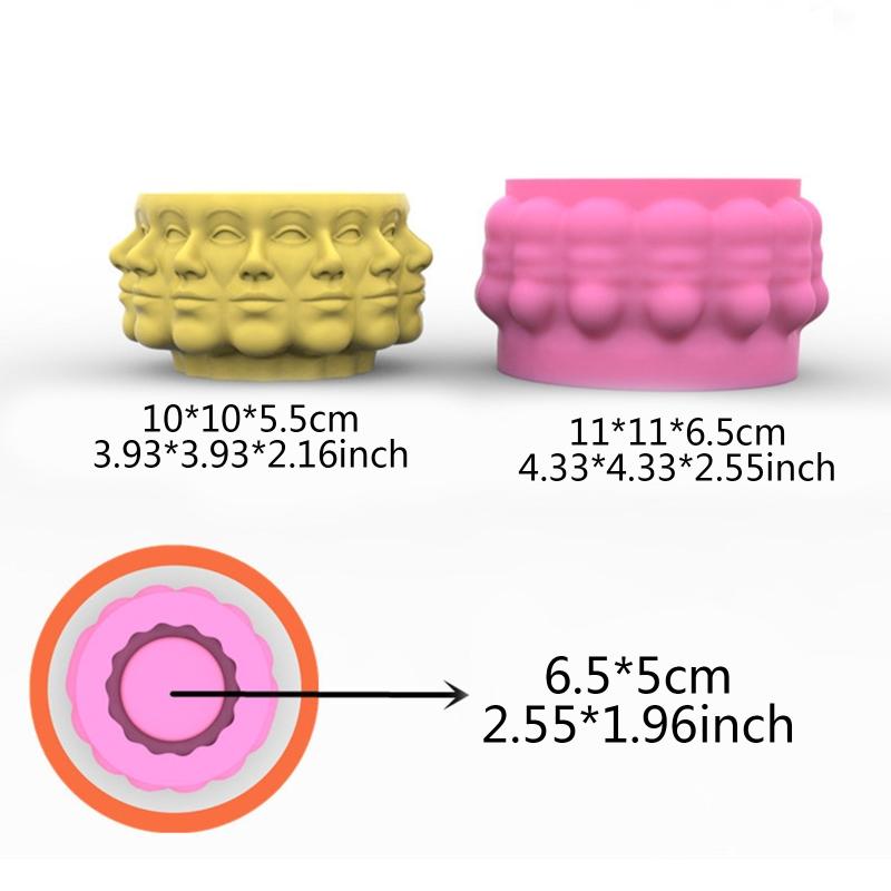 Succulents Flower Pot Resin Silicone Mold Suitable for Diy Garden Concrete Flower Pot Candle Holder Crafts Home Decor