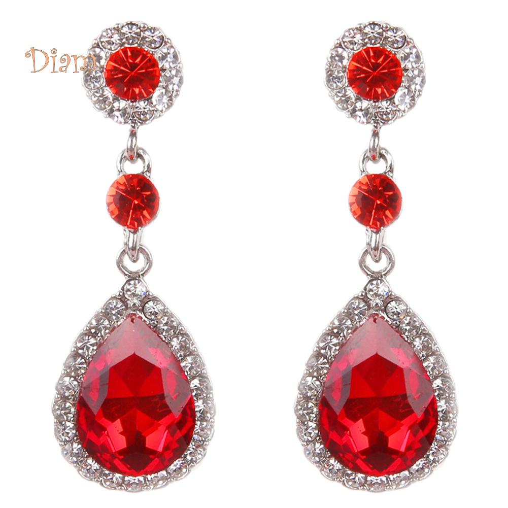 Длинные висячие серьги с горным хрусталём для торжественных мероприятий