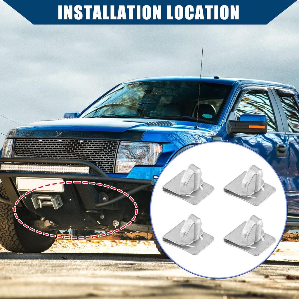 W715288-S439 / Front/Powertrain Skid Plate Clip for Ford F-150 2011- / Transmission Skid Plate Fastener/Surface Coating Treatment/Metal / 4Pcs