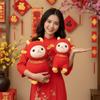 Soft 2027 Ram Mascot Red New Year Gift Fortune Mascot Cushion Zodiac Sheep Doll  Party Giveaway