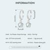 BAMOER 925 Sterling Silver Fantasy Ice Flower Hoop Earrings Sweet Flower Ear Buckles for Women Girls Party Fine Jewelry Gift