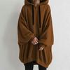 Women Autumn Hooded Drawstring Sweatshirt Coat Long Sleeve Pockets Zipper Placket Mid Length Solid Color Hoodie Outwear
