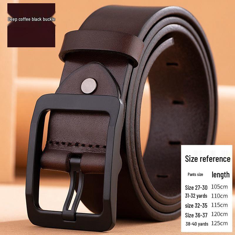 Men's PU Vintage Pin Buckle Leather Belt - Casual & Business Versatile Accessory for Jeans