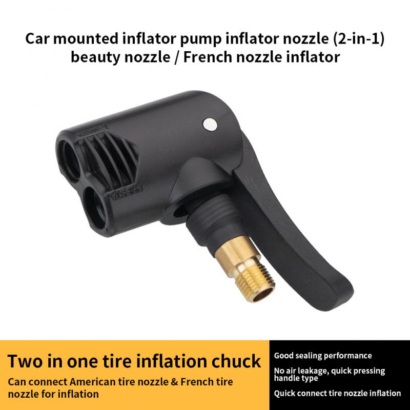 New Car Tire Air Chuck Inflator Pump Valve Connector Clip-on Adapter Car Tyre Wheel Valve Brass Portable Inflatable Pump