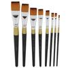 8Pcs Paint Brushes Set Ergonomic Handle Soft Bristles Waterproof Black Gold Soft Bristles for Art