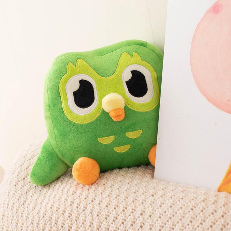 Green Duolingo Owl Plush Toy Duo Plushie Of Duo The Owl Cartoon Anime Owl Doll Soft Stuffed Animal Children Birthday Gift