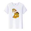 Kawaii Unisex Cartoon Chip 'n' Dale Graphic T-shirt Summer Blouses White Tees Clothes Y2K Tshirt Plus Size Tops