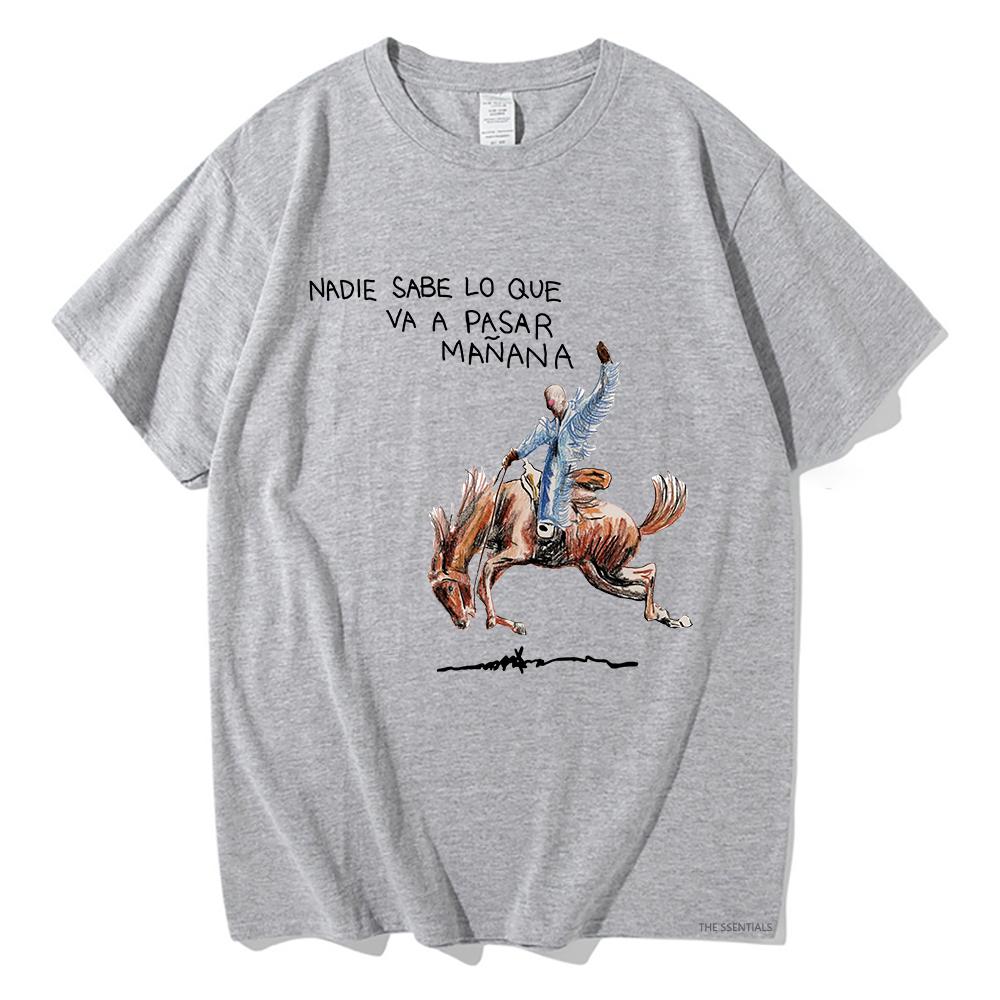 Bad Bunny Nadie Sabe T Shirt Vintage Un Preview 2023 Men/Women Aesthetic T-Shirt Unisex High Quality Cotton Tees Funny Shirt