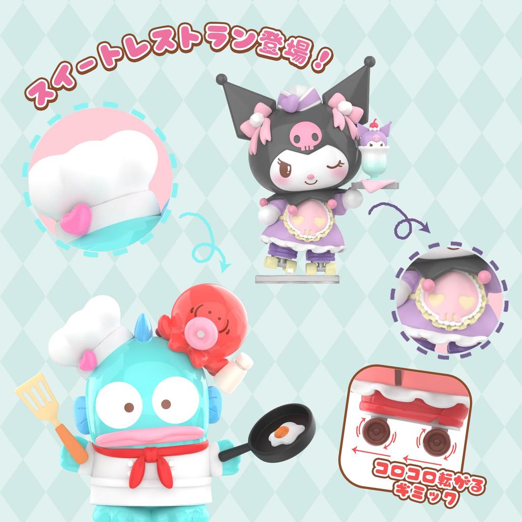 TOP TOY Sanrio Characters Roller Skate Diner Series Gachapon Blind Box Figure Soft Vinyl PVC Premium Toy Birthday Gift My Melody Kuromi Character