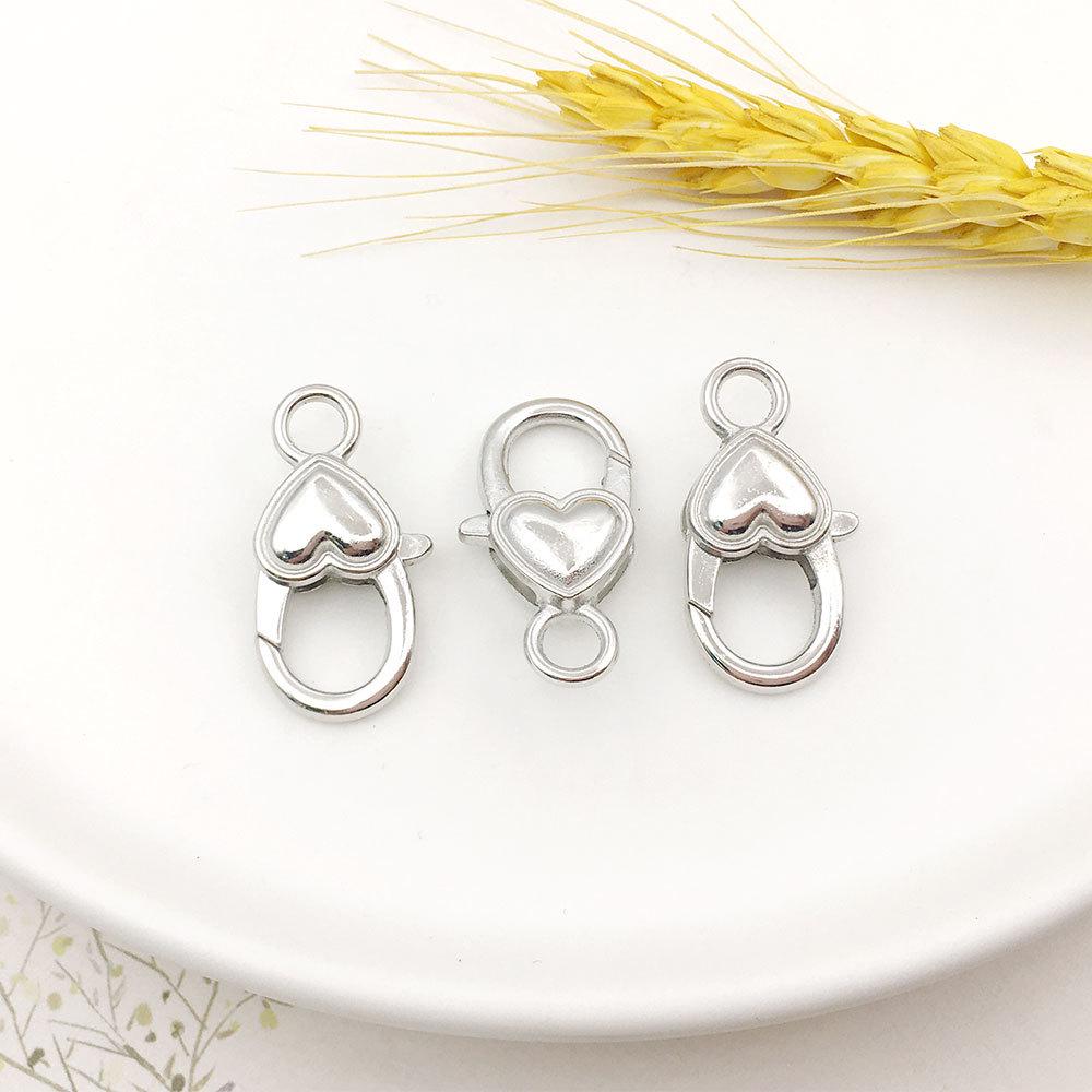 Аксессуары для брелока из цинкового сплава с застежкой-карабином в форме сердца