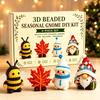 Сезонный гном из бисера 3D Набор для творчества 4 предмета Ручная работа Набор для бисероплетения для начинающих и взрослых Украшение для дома и подарок