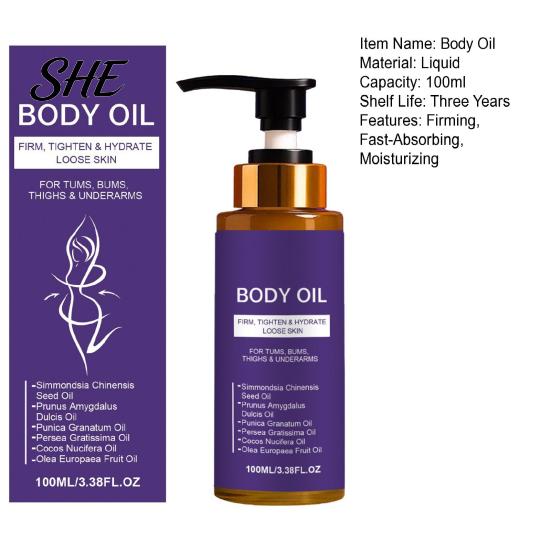 Deeply Hydrating Skin Repair Body Firming Oil, Nourishing Oil for Dry Skin, 100ml Lightweight Non Anti Aging Greasy Moisturizer, Care Treatment