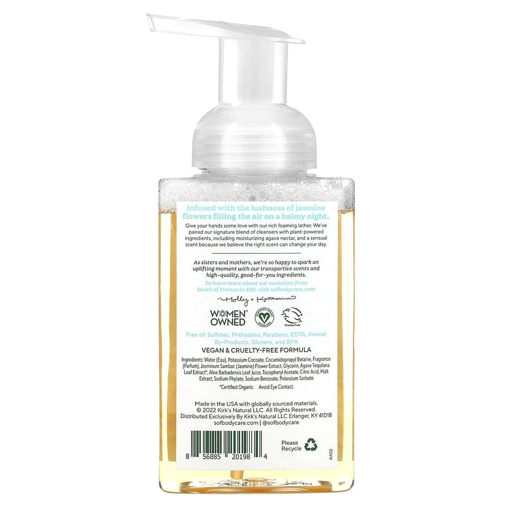 SoF Hydrating Foaming Hand Wash, with Agave Juice, Blooming Jasmine Scent, 236ml (8fl Oz)