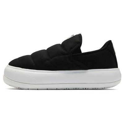 Замшевые женские кроссовки Mayu Slip-On Canvas черного и белого цвета 385595-01