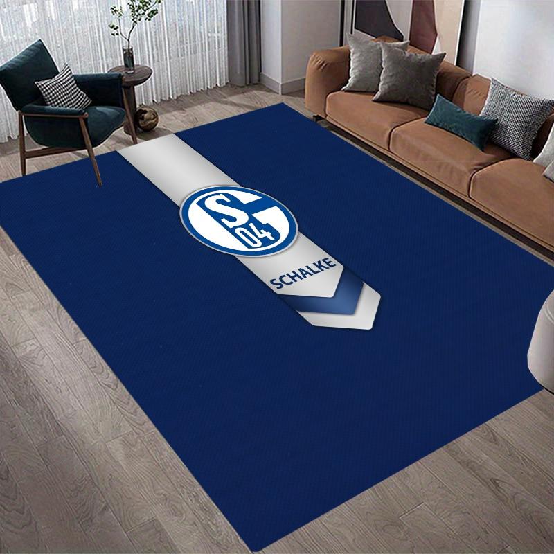 FC Schalke 04 Flannel Pattern Square Carpet,Area Rug,Carpet Rug for Living Room Bedroom Sofa Playroom Decor,Non-slip Floor Mat