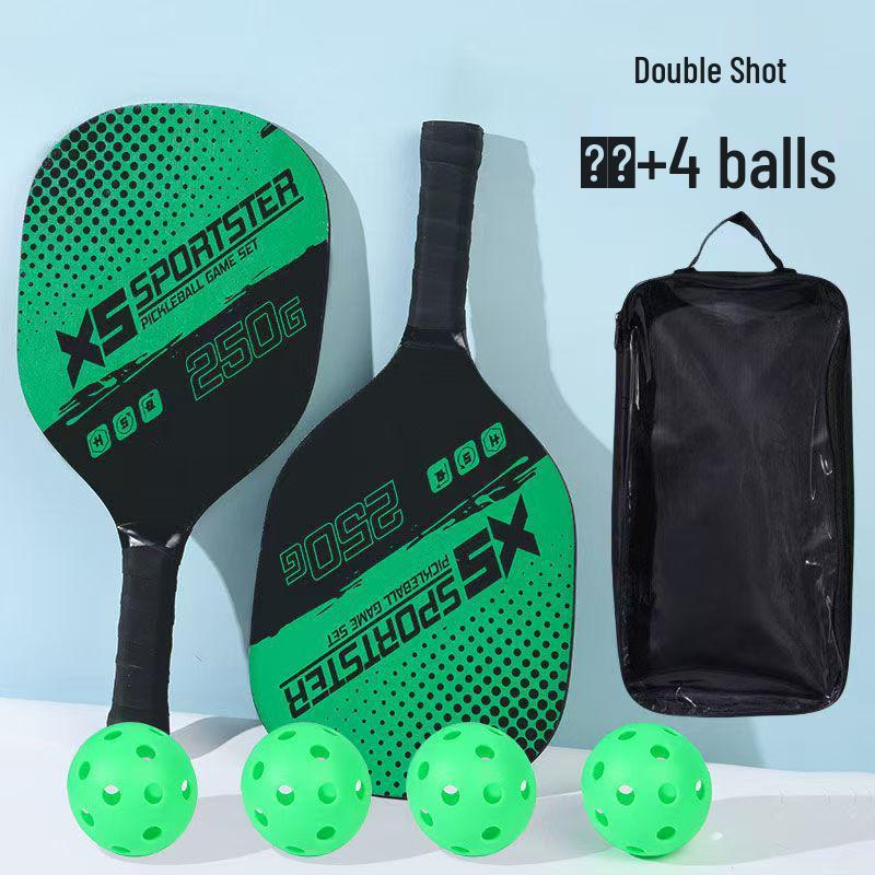 Red Wooden Pickleball Paddle & Ball Set - Outdoor Fitness & Beach Racket Equipment