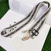 Mobile phone lanyard long crossbody back shoulder strap lanyard tree leaf pattern pearl pendant adjustment neck wide cloth women's model
