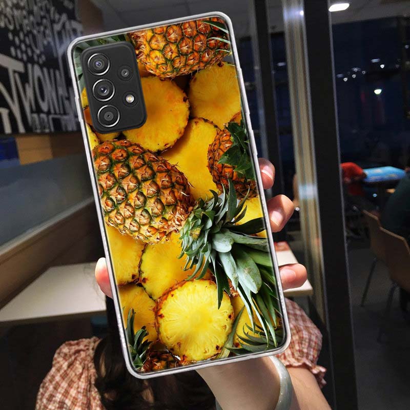 Чехол для телефона «Ананас» для Samsung A54 A57 A37 A17 A14 A15 A12 A24 A34 A55 A35 A25 A52S A07 A05S A04S A22 A32 A72 Galaxy N