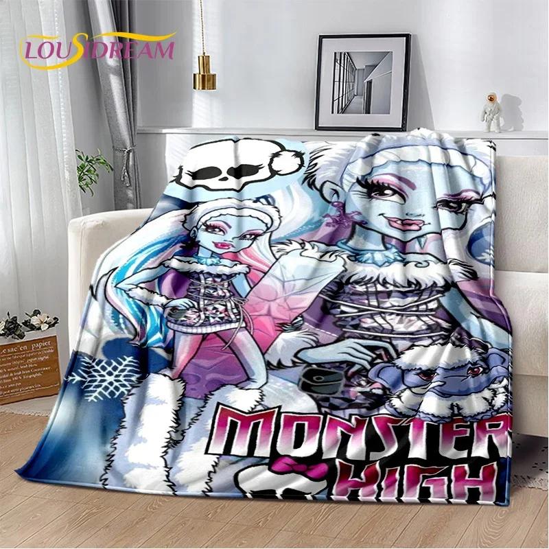 Мягкие одеяла с героями мультфильмов Monster High Draculaura Vampire, сохраняющие тепло, удобные для пикника, кровати, дивана, дома, спальни, детей