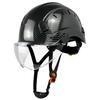 CE Carbon Fiber Pattern Safety Helmet With Goggle Visor Industrial Work Construction Hard Hats Visor ABS Caps For Engineer
