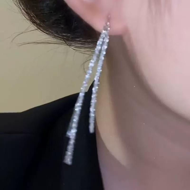 Элегантные серьги-продевки с кисточками из гипсофилы: Шикарный, Изысканный, Ослепительный, Длинный дизайн для женщин