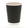 [Case Sale] HEIKO Heat-Resistant Paper Cups, 12 Oz (410 Ml) Double-Insulated, Black, Disposable Paper Cups for Commercial Use, 500 Cups (25