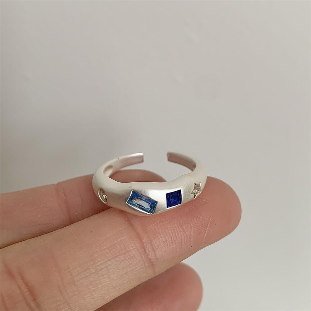 PANJBJ 925 Silver Love Heart Zircon Ring For Women Design Sweet Versatile Frosted Adjustable Jewelry Party Gift Dropshipping