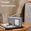 Mini FM Radio Rechargeable Full Band Receiver with Earphone Jack Broadcast Radio 360 Degree Rotating Antenna for Indoor Outdoor