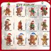 12Pcs Christmas Gingerbread Man Ornaments Xmas Tree Wooden Hanging Pendants New Year Party Home Decoration Kids DIY GIft