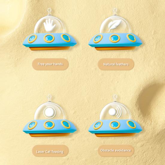 Электрическая палочка-дразнилка для кошек, перезаряжаемая через USB, автоматическая движущаяся игрушка для кошек, интерактивная, активируемая движением, перьевая палочка со светом для скучающей взрослой кошки