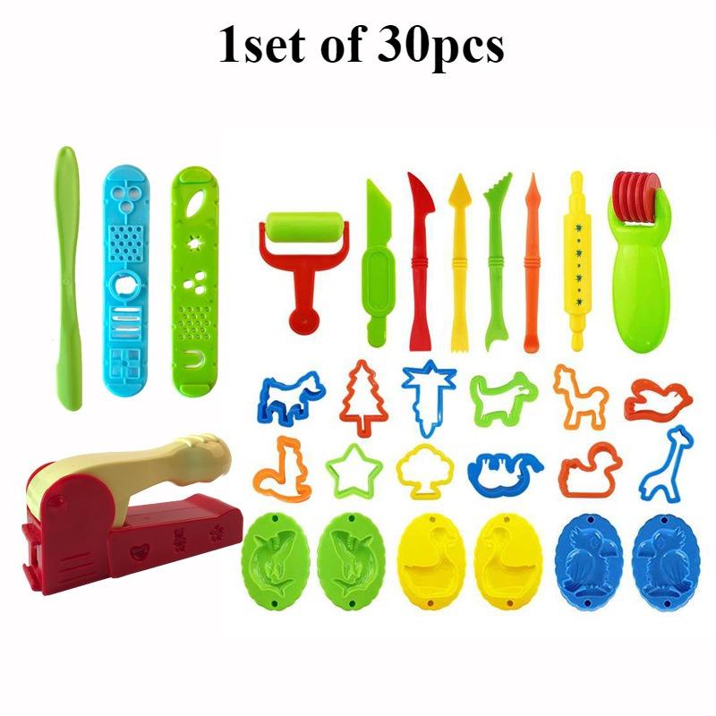 1 Set Children's Toy Dough Tool Set, Various Shapes of Animal Molds, Playdough Cutter and Roller