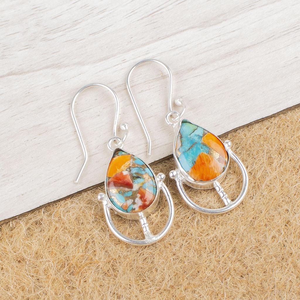 Серьги Spiny Oyster из цельного серебра 925 пробы, серьги с драгоценными камнями ручной работы, подарки для жены, абсолютно новые серьги