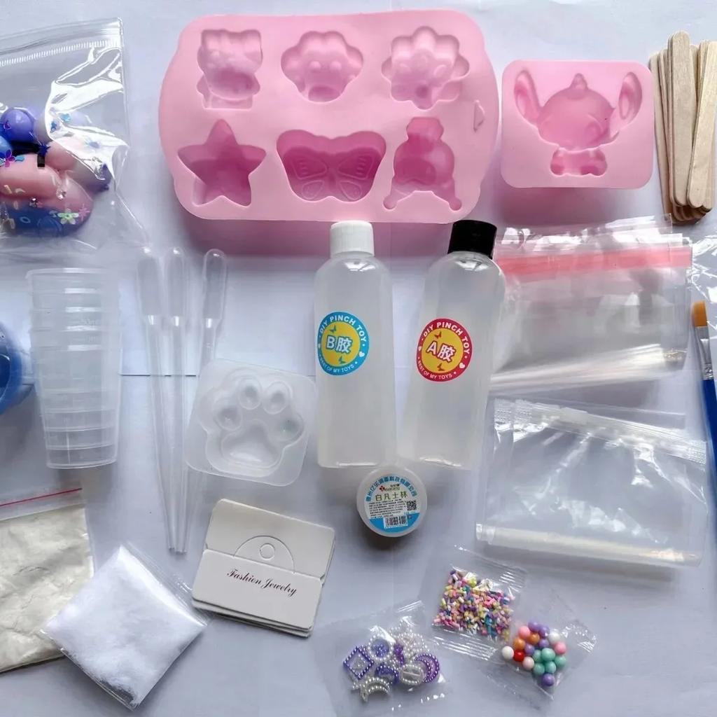 Набор для изготовления сквиши-кота своими руками - Набор для изготовления жидкого силиконового геля Кавайный мультяшный персонаж Сквиши Сквиши Кот Мультяшные персонажи