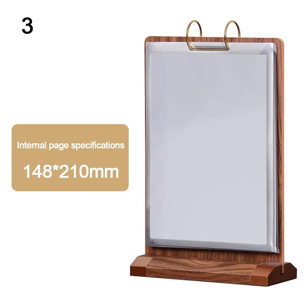 Wooden Desktop Display Stand T-Shaped a4/A5/A6 Dining Table Card Holder Convenient Dual-Sided Visibility Store Billboard