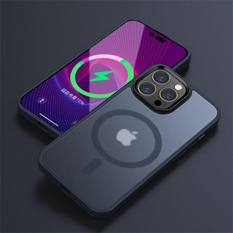 Роскошный магнитный чехол для телефона Magsafe с беспроводной зарядкой для IPhone 14 13 12 11 Pro Max Plus, прозрачный матовый противоударный чехол