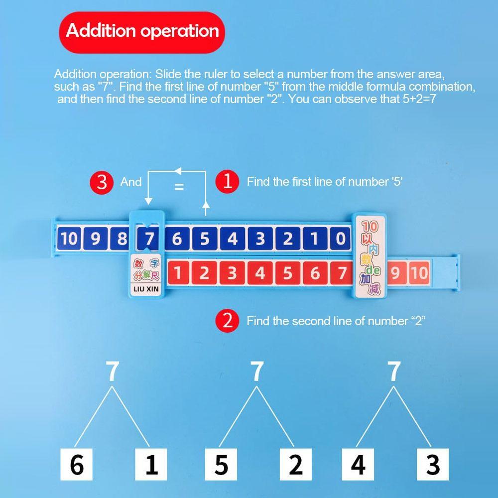 Within 20 Math Decomposition Ruler Plastic Addition Ruler Subtraction Ruler  School Supplies