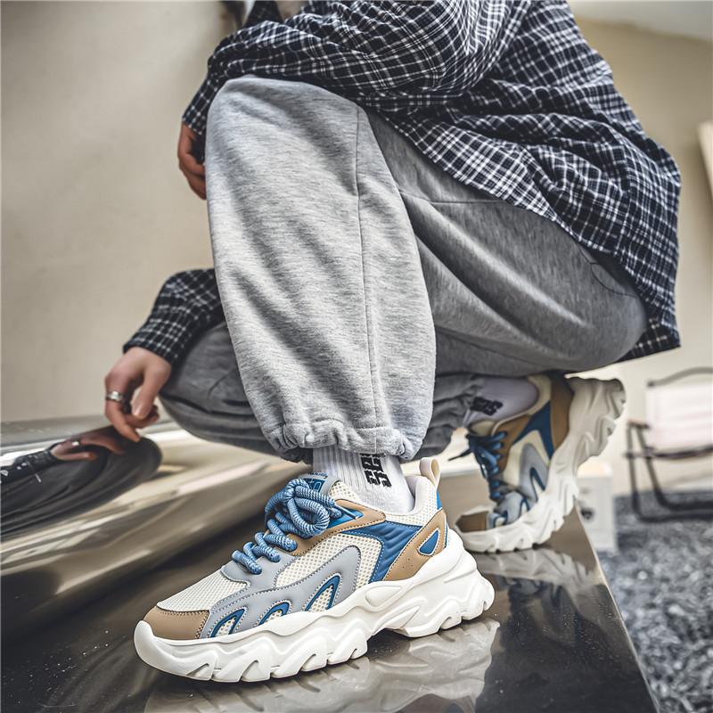 Мужская обувь весна-лето новая сетчатая дышащая модная спортивная обувь универсальная мужская повседневная модная брендовая обувь на толстой подошве увеличивающая рост папина обувь