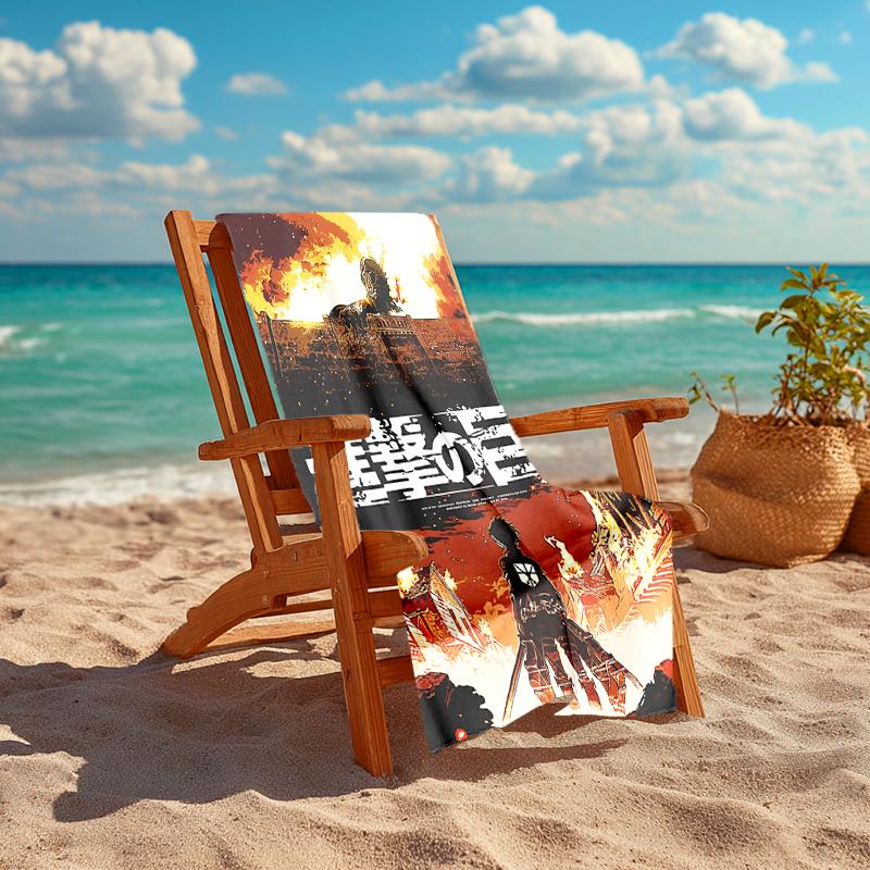 1Pc Attack Titans Beach Towel Quick Dry Multiuse For Beach Pool Gym Yoga Home Travel Christmas Halloween Xmas Gift L1531