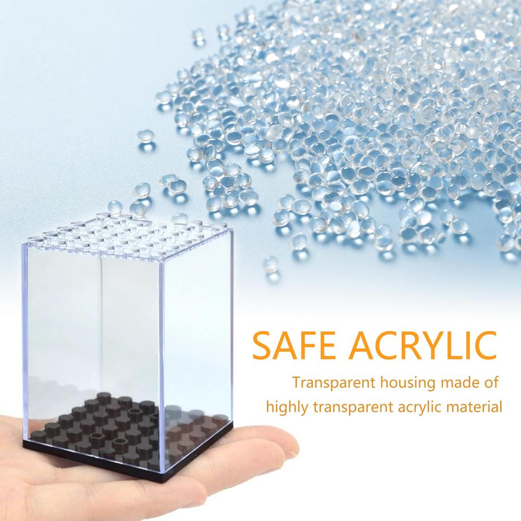 TORMEN Acrylic Display Case for Figures and Collections, 360-Degree Rotating Display Stand, Block Compatible, Set of 12