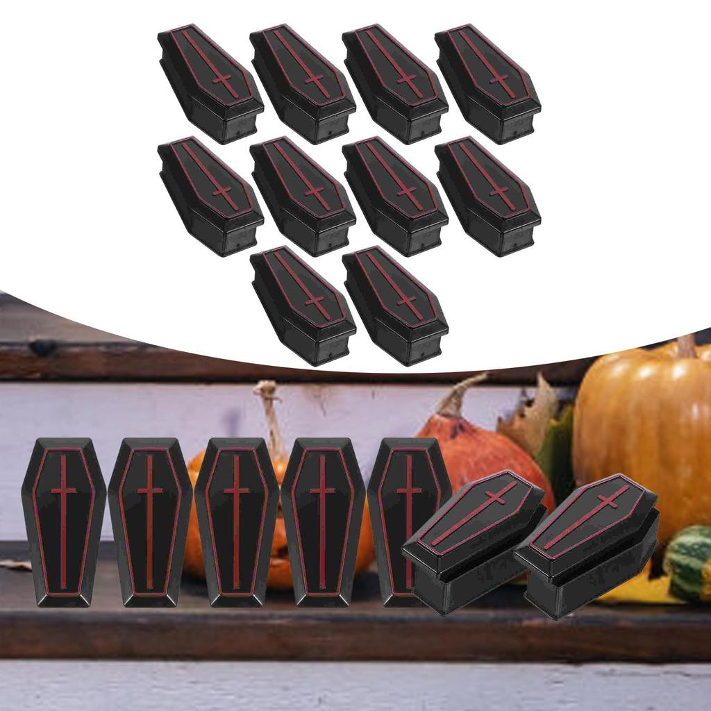 10Pcs Mini Coffin Boxes Halloween Decoration Organizer Vintage Style Handcraft with Lid Jewelry