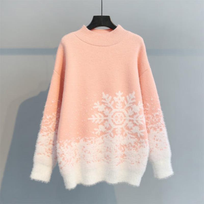 IHUASU Women's Sweater Autumn and Winter Christmas Knit New Year Sweater