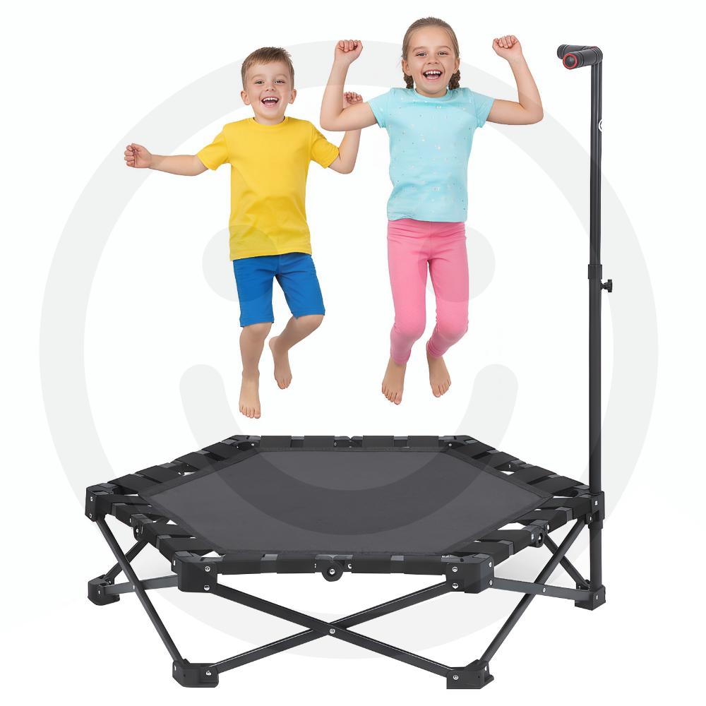 42'' Indoor Trampoline 450lbs Max Load Rebounder Exercise Trampoline with Adjustable T-Bar Handle for Adults Kid Home Garden Gym