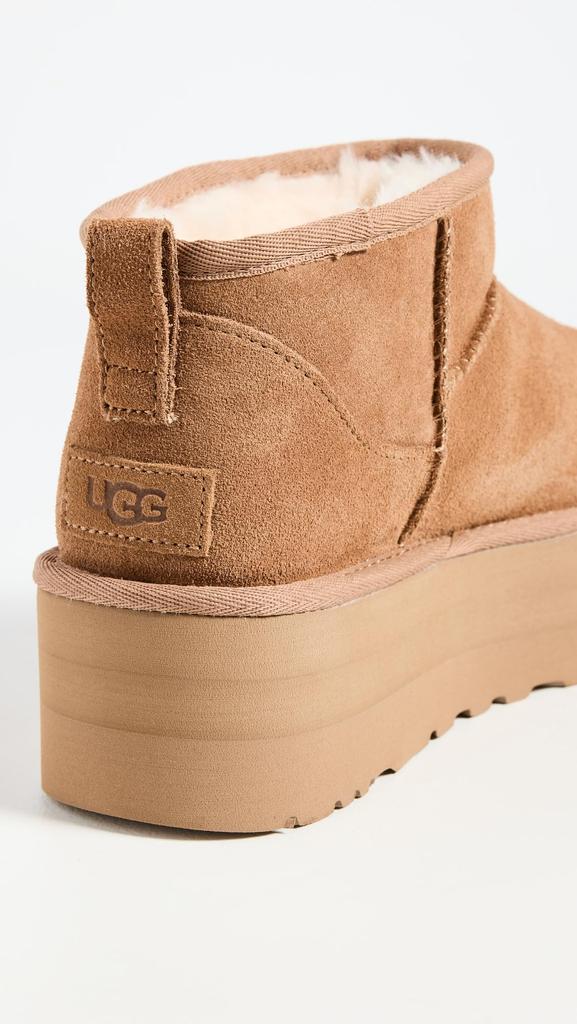 [UGG] Классические женские ботинки на платформе Ultra Mini из овчины, толстая подошва, цвет Каштан, размер 25,0 см