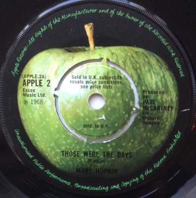 7-дюймовая пластинка МЭРИ ХОПКИН - Те дни APPLE2 Apple Records 1968 UK Поп Б/У