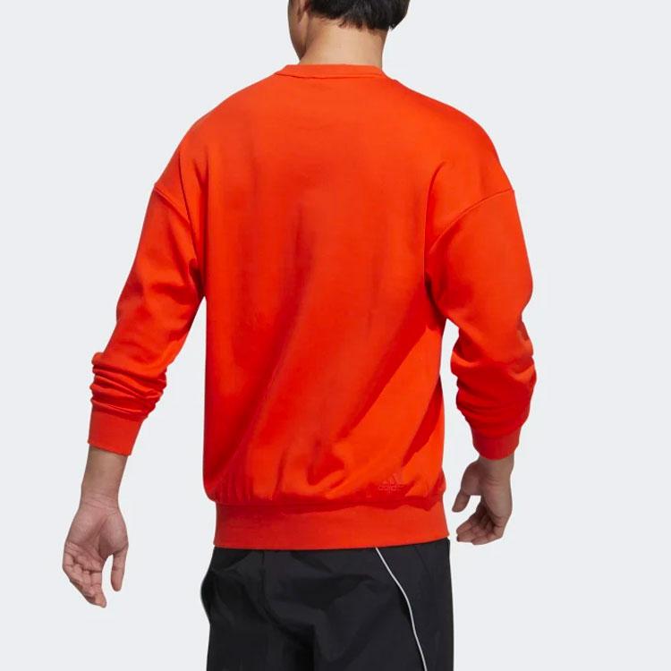 Adidas St Logo Print Sports Pullover Sweatshirt Men Sweatshirt Orange Red H40193