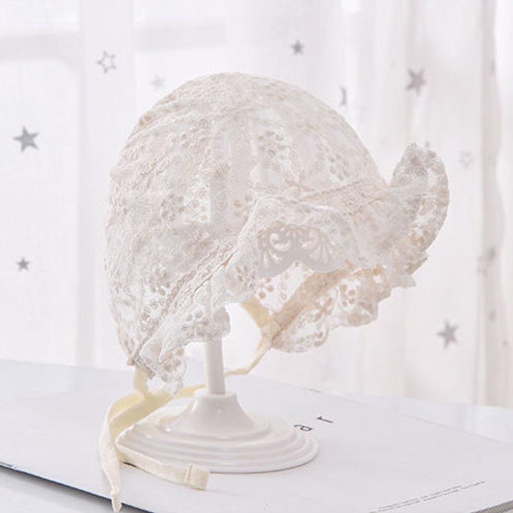 White Baby Lace Hat Breathable Girl Sunhat Ins Lace Ruffle Hat Photo Props