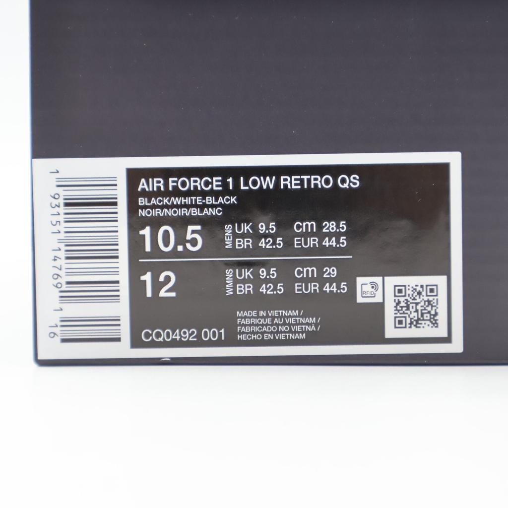 CQ0492-001 Nike Air Force 1 Low Retro QS Черно-белые (Мужской)