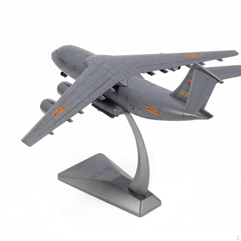 Металлическая модель самолета Y-20 из литого металла со стойкой Настольная Реалистичная для